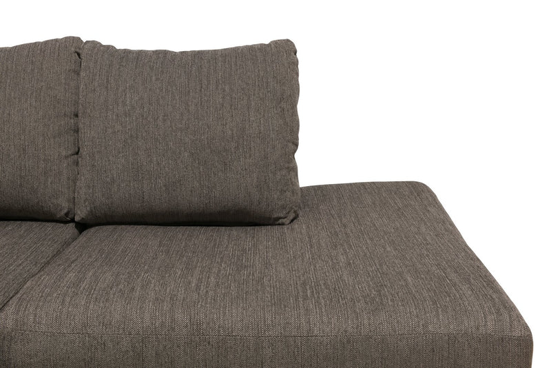 Made in Canada Nofia 3-Piece Right-Facing Chenille Fabric Sectional with  Accent Pillows and Wood Legs - Charcoal Grey