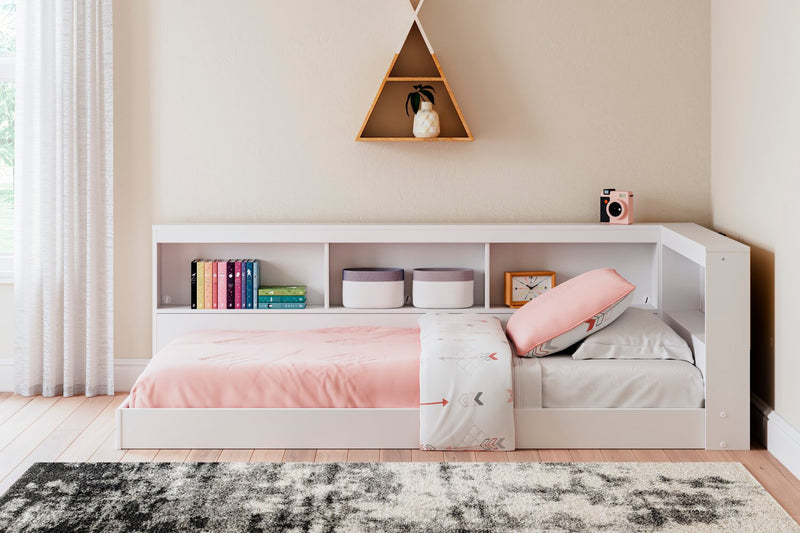 Wolf Platform Bookcase Bed for Kids, White - Twin Size
