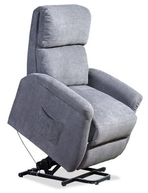 Ruben Chenille Power Lift Reclining Chair - Grey | Fauteuil basculeur à inclinaison électrique Ruben en chenille - gris | RUBEGYLC