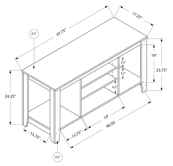 Raya 48\" TV Stand with Storage and Cable Management for TVs up to 55\"- Dark Taupe