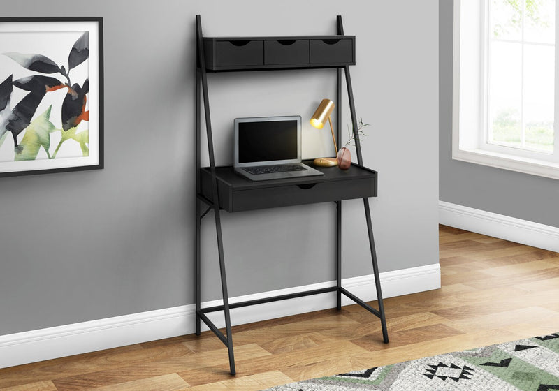 Norris 31.5\" Compact Office Desk with 4-Drawers - Black