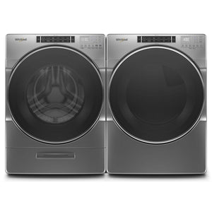 Whirlpool 5.8 Front-Load Washer and 7.4 Cu. Ft. Gas Dryer with Steam – Chrome Shadow 