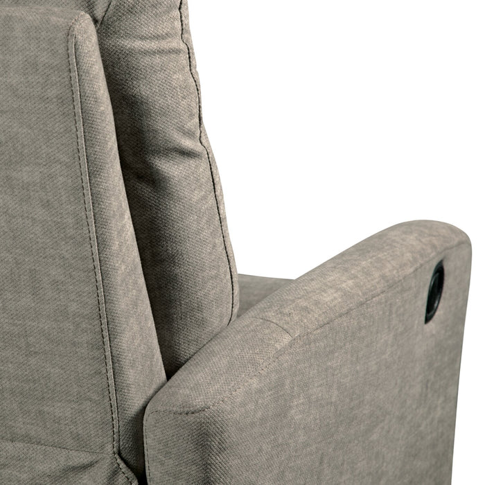 Jeffry 30.3\" Velvet Fabric Swivel Glider Reclining Chair - Stone Beige