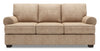 Made in Canada Customizable Sofa Lab Roll 86\" Chenille Fabric Sofa Bed with Rolled Arms - Luxury Taupe