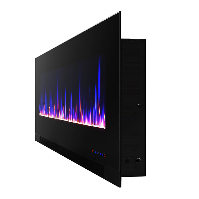 Billy 60\" Modern Wall Mounted Electric Fireplace - Black