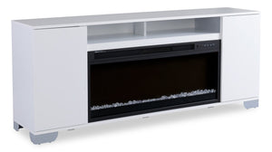 Robin 70" Electric Fireplace TV Stand | Meuble pour téléviseur Robin de 70 po avec foyer électrique | ROBI2FIR