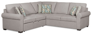2-Piece Chenille Sectional with Left-Facing Sleeper Sofa - Grey