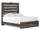 ["Abby Panel Bed with Headboard & Frame, LED, USB, Brown - Full Size"]