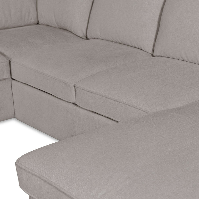 Scott Living Haven 3-Piece Right-Facing Chenille Fabric Sleeper Sectional with Storage Chaise - Grey