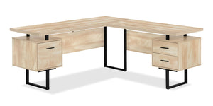 Marnie Reversible L-Shaped Corner Desk - Natural | Bureau en coin réversible Marnie en forme de L - naturel | MARNTDSK