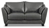 Lusso 100% Genuine Leather Loveseat – Charcoal