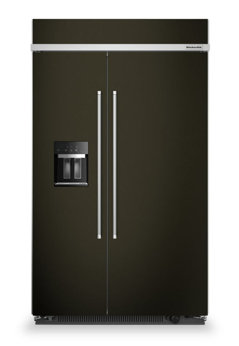 KitchenAid 48\" 30 Cu. Ft. Side-by-Side Refrigerator - Black Stainless Steel with PrintShield™ Finish - KBSD708MBS