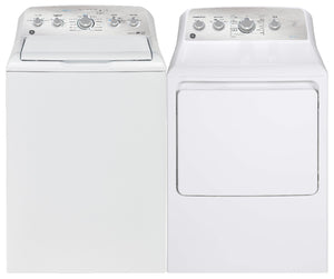 GE 4.9 Cu. FT. Top Load Washer and 7.2 Cu. Ft. Electric Dryer – White
