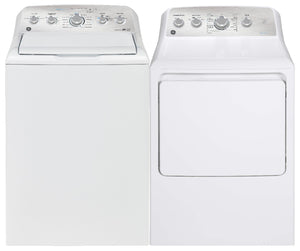 GE 4.9 Cu. FT. Top Load Washer and 7.2 Cu. Ft. Electric Dryer – White