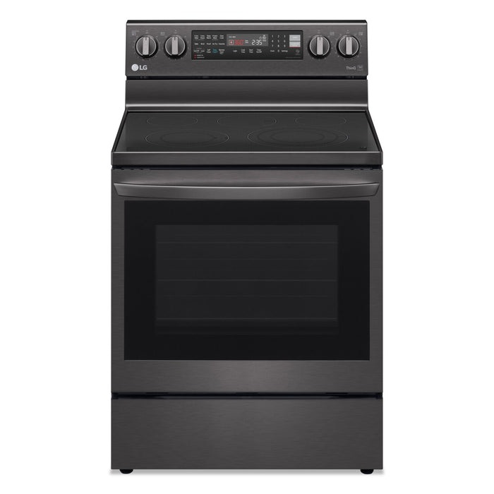 LG 6.3 Cu. Ft. Smart Electric Range with Air Fry and True Convection - Smudge Proof Black Stainless Steel - LREL6325D