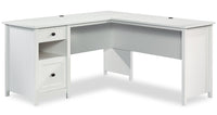 Cayla L-Shaped Desk - Soft White  