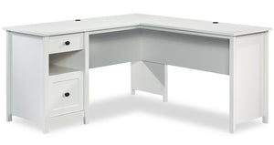 Cayla L-Shaped Desk - Soft White 