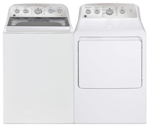 GE 5 Cu. Ft. Top-Load Washer and 7.2 Cu. Ft. Electric Dryer with SaniFresh 