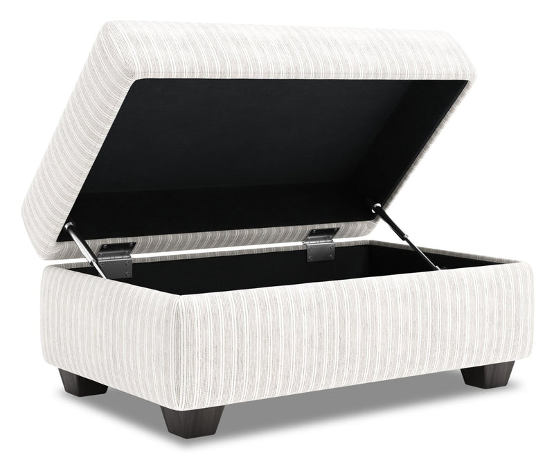 Made in Canada Customizable Sofa Lab The Trunk 39\" Fabric Storage Ottoman - Dolphin White