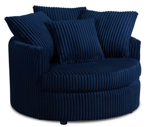 Grande Chenille Cuddler Chair - Groove Midnight