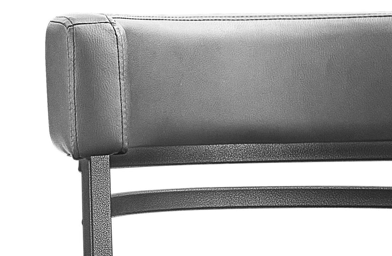 Mila Counter Stool with Swivel Seat, Vegan Leather Fabric, Metal - Grey