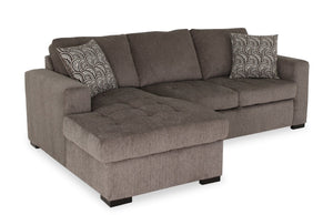 Legend 2-Piece Left-Facing Chenille Sleeper Sectional Sofa - Pewter