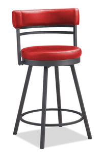 Mila Counter-Height Swivel Stool – Red 