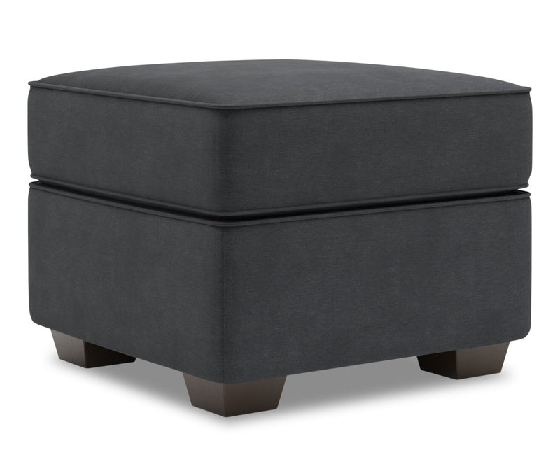 Made in Canada Customizable Sofa Lab Roll 24\" Linen-Look Fabric Ottoman - Pax Pepper Grey