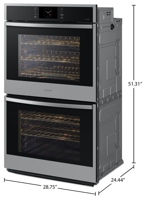 Samsung 30\" 10.2 Cu. Ft. Electric Double Wall Oven with Steam Cook and Air Sous Vide - Stainless Steel - NV51CG600DSRAA