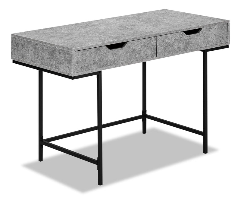 Butler 47.25\" Office Desk with 2-Drawers - Grey Stone Look