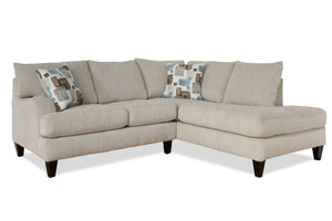 Nofia 2-Piece Chenille Right-Facing Sectional - Linen