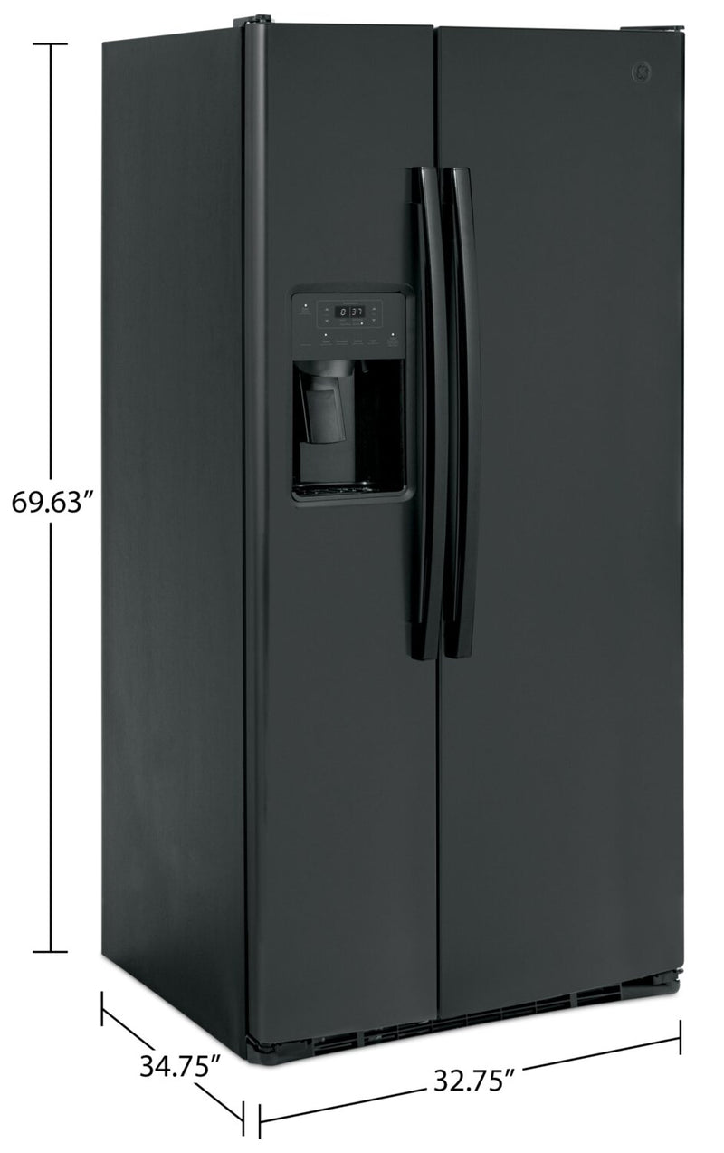 GE 23 Cu. Ft. SidebySide Refrigerator GSS23GGPBB The Brick
