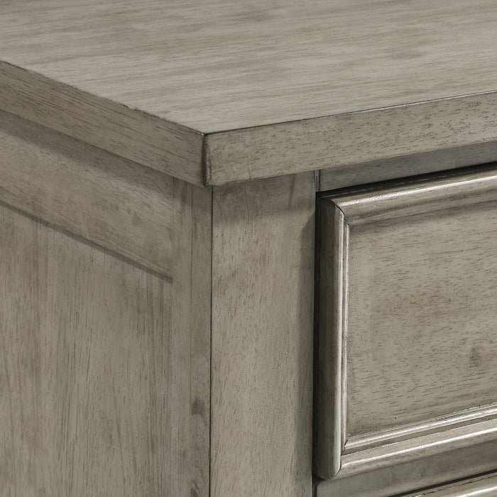 Levi 6pc Bedroom Set with Storage Bed, Dresser, Mirror & Nightstand, Wooden, Drift Grey - King Size