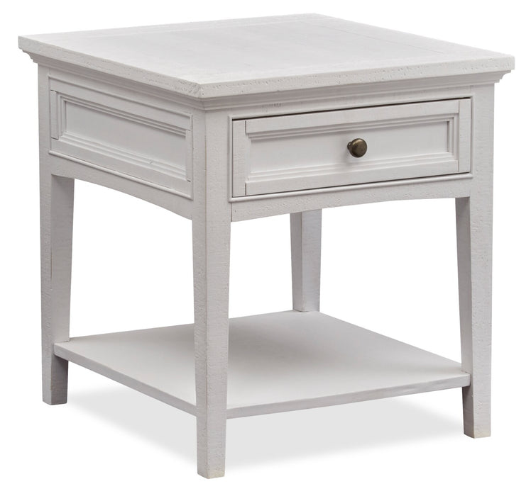 Heron Cove 20\" Traditional End Table with Storage and Shelf - White Pine