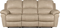 Kobe Genuine Leather Reclining Sofa - Stone  