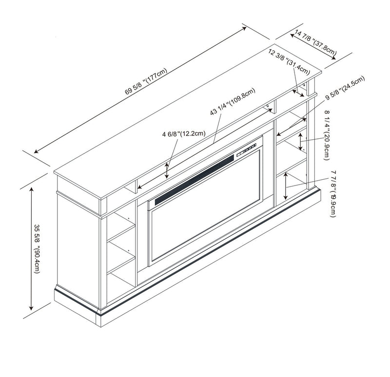 Lappland 70" Electric Fireplace TV Stand The Brick
