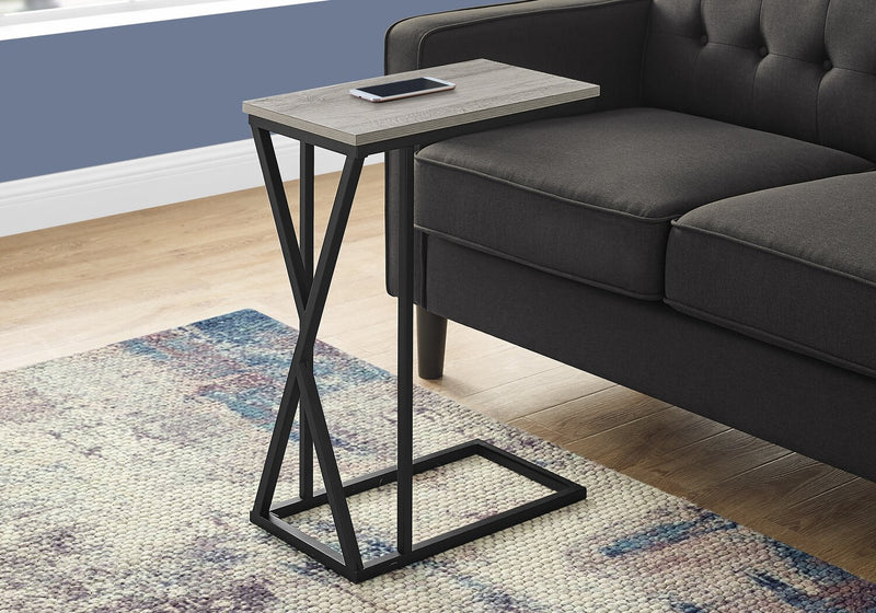 Leila 10.25\" C-Shaped Chairside Table - Grey