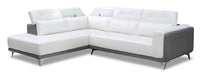 Cosmo 2-Piece Leather-Look Fabric Left-Facing Sectional - Tanner Snow/Tanner Grey 