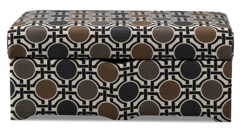 Made in Canada Nina 39\" Linen-Look Fabric Accent Storage Ottoman