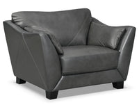 Lusso 100% Genuine Leather Chair – Charcoal 