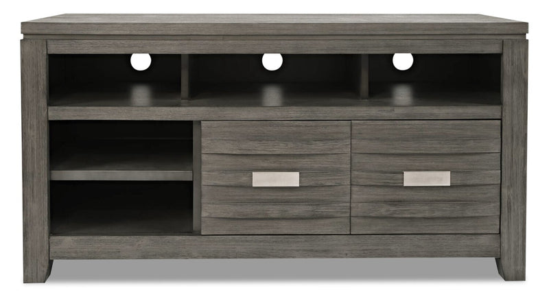 Bronx 94\" 3-Piece Wall Unit Entertainment Centre with Storage and Cable Management for TVs up to 55\"- Grey