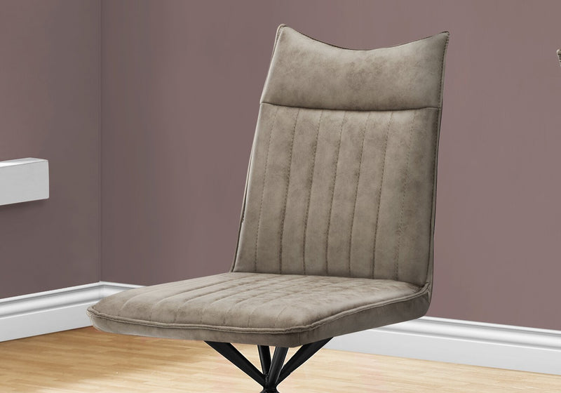 Ravi Dining Chair with Vegan-Leather Fabric, Metal - Taupe