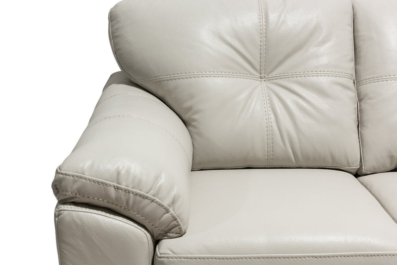 Made in Canada Addison 86\" Leather-Look Fabric Sofa with Removable Seat Cushion and Tufting - Beige