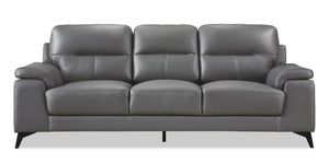 Sasha Genuine Leather Sofa - Grey