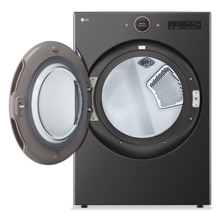 LG 7.4 Cu. Ft. Smart Electric Dryer with Steam - Black Steel - Stackable - DLEX6500B