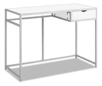 Everly Desk - White/Silver  