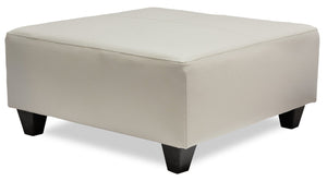 Addison Leath-Aire Ottoman - Beige