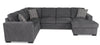 Legend 3-Piece Right-Facing Chenille Sleeper Sectional Sofa - Pepper