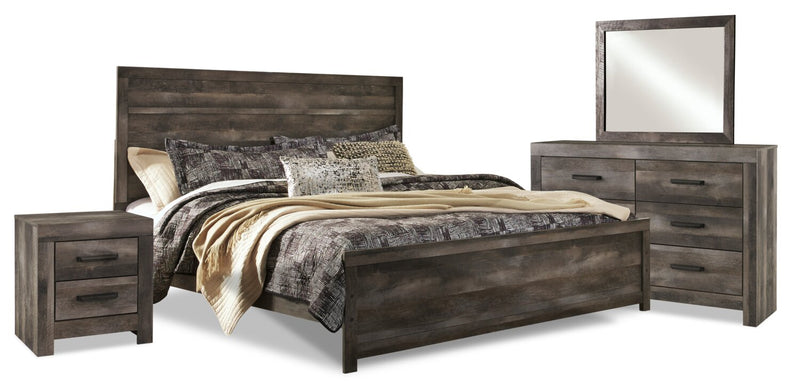 Sawyer 6-Piece King Bedroom Package - Contemporary style Bedroom Package in Rustic grey Medium Density Fibreboard (MDF)