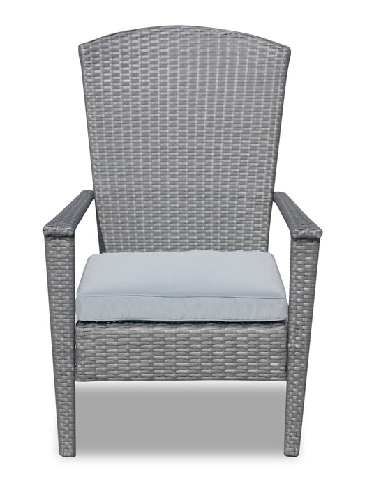 Bali Outdoor Patio Chair -  Hand-Woven Resin Wicker, UV & Weather Resistant - Grey